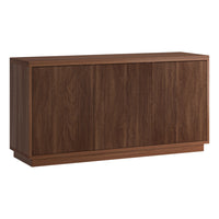 Hudson&Canal - Meuble TV rectangulaire cannelé Hanson pour téléviseurs jusqu'à 55 po - Noyer satiné-Un design transitionnel moderne pour votre bureau à domicile, votre chambre ou votre espace de vie