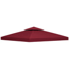 Outsunny - Toit de rechange pour pavillon carré à 2 niveaux 10 pi L x 10 pi l, rouge vin-La toile de rechange convient à une structure de 3 x 3(m)/9,8 po x 9,8 po