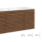 Modway - Render Fixation murale de 48" Vanette de salle de bain - Blanc noyer-Conception murale