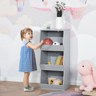 HOMCOM - Armoire de rangement pour enfants avec 3 étagères pour salle de jeux, chambre - gris-Grand espace de rangement  

