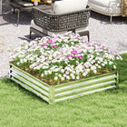 Outsunny - Jardin surélevé 4 pi x 4 pi x 1 pi pour légumes - argent-Convient pour planter des légumes, des herbes et des fleurs dans votre jardin 