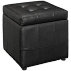 Modway - Volt Entreposage Vinyle rembourré Ottoman - Noir-Doublure rembourrée en cuir synthétique