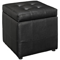 Modway - Volt Entreposage Vinyle rembourré Ottoman - Noir-Doublure rembourrée en cuir synthétique