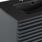 Modway - Render Fixation murale de 30" Vanette de salle de bain - Gris Noir-Matchs non inclus