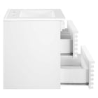 Modway - Render Support mural de 24" Vanette de salle de bain - Blanc blanc-Tiroirs à extension complète