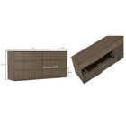 Manhattan Comfort - Clive 72" Commode double à 6 tiroirs style mid-century modern - Noyer brun et or-Les tiroirs s’ouvrent sur des coulisses à extension 0,75 pour un accès fluide et pratique