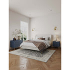 Manhattan Comfort - Dumbo table de chevet moderne à 2 tiroirs et commode à 3 tiroirs - bleu minuit - ensemble de 2-Comprend 5 tiroirs à extension totale conçus avec des lignes nervurées texturées verticales