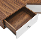 Modway - Transmit Coin de montage mural de 47" Noyer Bureau - Blanc noyer-Assemblée requise