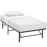 Modway - Horizon Acier inoxydable Cadre de lit simple, Brown-Cadre de lit à plateforme moderne
