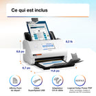 Epson - Scanneur de reçus et documents couleur recto verso sans fil RapidReceipt RR-620W-Numérisation Wi-Fi moderne - connectivité sans fil intégrée pour offrir des numérisations rapides, fiables et sécurisées WPA2 depuis un ordinateur ou un appareil mobile