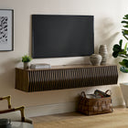 Modway - Vaughn 64 po Meuble TV mural, Noyer-Conception des bandes de bois