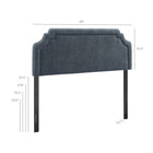 Modway - Magnolia Tissu rembourré Tête de lit King Size - Bleu ardoise-Tête de lit King Size rembourrée