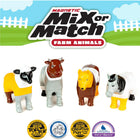 Popular Playthings - Véhicules magnétiques mélanger ou assortir - Animaux de ferme-Figurines d'action que vous faites : Ayez votre propre zoo ou créez votre propre ferme avec cet ensemble de jouets magnétiques cool. Comprend 16 pièces (mouton, chien, vache, cheval) pour créer des dizaines de possibilités !