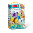 Melissa & Doug - Coffret de jeu Blockables Safari 34 pièces-Les Blockables Melissa & Doug sont des blocs de construction en bois solides, connectables, empilables et conçus pour les petites mains et les grandes imaginations. Les connecteurs spéciaux permettent aux enfants de 2 ans et plus d’assembler facilement des blocs lisses et colorés pour créer de drôles d’animaux safari, ou de combiner les pièces pour inventer leurs propres personnages et créations amusantes.