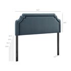 Modway - Magnolia Taille Velvet Performance Résistant aux Taches Tête de lit Queen size - Bleu Cadet-Tête de lit capitonnée Queen size