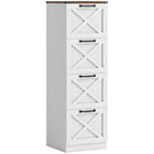 HOMCOM - Classeur 4 tiroirs pour dossiers lettre/A4 - blanc-Présente un style ferme avec des panneaux en X, rehaussant la décoration de votre bureau à domicile 
