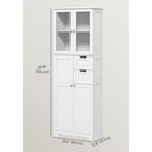 HOMCOM - Armoire de rangement moderne haute pour salle de bain ou cuisine - blanc-La finition blanche moderne et les portes vitrées rehaussent la décoration 
