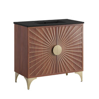 Modway - Daylight 36" Vanette de salle de bain - Noyer noir-Armoire de toilette moderne pour salle de bain