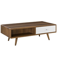Modway - Transmit Table basse - Blanc noyer-Table basse de style mi-siècle