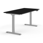 Humanscale - Table assis-debout eFloat Go 2.0 - 30 po x 58 po - surface stratifiée noire/piètement argenté-Comprend des composants électroniques mis à jour, notamment une commande programmable pouvant mémoriser jusqu’à quatre positions personnalisées. La fonction anticollision gyroscopique améliorée aide à prévenir les dommages pendant le réglage de la hauteur