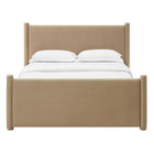 Modway - Rael Performance Velvet Lit de plateforme complet, Taupe-Capacité de poids : 800 lb.