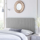 Modway - Milenna Chenal Touffé Tissu rembourré Tête de lit King/King de Californie, Gris clair-6