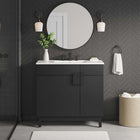 Modway - Miles 36" Armoire de toilette de salle de bain (lavabo non inclus) - Noir-Découpe de plomberie