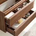 Modway - Render Support mural de 36" Armoire de toilette de salle de bain (lavabo non inclus) - Noyer-Coiffeuse à grains de noyer