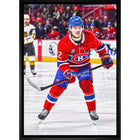 Cole Caufield 20x29 sur toile Canadiens Action-H - Toile encadree - 31" x 22"-Impression sur toile de qualité supérieure avec bordures enveloppées