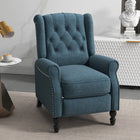 HOMCOM - Canapé inclinable manuel avec accoudoirs pour salon - bleu-Le tissu aspect lin est respirant et agréable pour la peau   