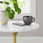 Modway - Lippa Rond de 20 po Bois Table d’appoint - Or Blanc-Tampon feutre non marquant