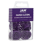 JAM Paper - Trombones ronds - violets - paquet de 50-Taille : 1 pouce (diamètre) | Gardez vos piles de papier organisées avec des trombones colourés