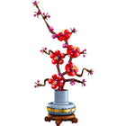 LEGO - Botanicals Icons Fleur de Prunier - 327 Pièces-Fleur de prunier dans un pot bleu pastel et doré sur un socle effet bois
