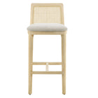 Modway - Monarch Bois et rotin Tabouret de bar - Ivoire blanc ancien tissé naturel à bruyère-7