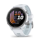 Garmin - Forerunner 170 Music - Whitestone avec bracelet Whitestone/Cloud Blue-Cette montre intelligente de course avec GPS facile à utiliser possède toutes les fonctions essentielles dont vous avez besoin pour passer au niveau supérieur, y compris le GPS, l’allure, la distance et la fréquence cardiaque au poignet