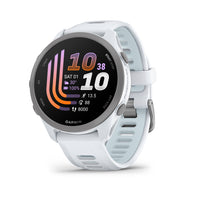 Garmin - Forerunner 170 Music - Whitestone avec bracelet Whitestone/Cloud Blue-Cette montre intelligente de course avec GPS facile à utiliser possède toutes les fonctions essentielles dont vous avez besoin pour passer au niveau supérieur, y compris le GPS, l’allure, la distance et la fréquence cardiaque au poignet