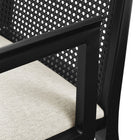 Modway - Monarch Bois et rotin Fauteuil à manger - Ivoire à tissage noir noir à bruyère-9