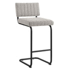 Modway - Parity Boucle Tabourets de comptoir - Taupe noir - Ensemble de 2-Tabourets de comptoir modernes du milieu du siècle
