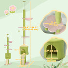 PawHut - Arbre à chat du sol au plafond hauteur réglable 87 po-94,5 po-Poteaux épais de 2,8 po de diamètre (7 cm) entièrement recouverts de sisal pour griffer 