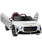 Aosom - Bentley bacalar licensed, voiture électrique rc pour enfants, jouet à conduire pour tout-petits cadeau - blanc-Voiture électrique pour enfants sous licence avec portes papillon 