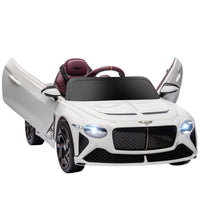 Aosom - Bentley bacalar licensed, voiture électrique rc pour enfants, jouet à conduire pour tout-petits cadeau - blanc-Voiture électrique pour enfants sous licence avec portes papillon 