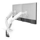 ShoppingAll - Support de moniteur double VESA avec bras à ressort à gaz entièrement réglable et pince de bureau - Blanc-Compatibilité étendue : Convient aux moniteurs de 13 à 32 pouces pesant entre 2 à 9 kg (4,4 à 19,8 lb) avec les motifs VESA 75x75 mm et 100x100 mm - idéal pour un poste de travail ergonomique