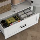 HOMCOM - Armoire de rangement de cuisine 69 po haute avec étagères ajustables - blanc crème-Surface revêtue de mélamine pour une résistance aux rayures et un nettoyage facile 