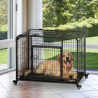 PawHut - Cage pour chien pliable robuste pour grands chiens - 43 po L x 28 po l x 31 po H-Un plateau amovible et une grille inférieure inclus pour un nettoyage facile 