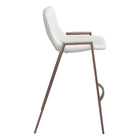Zuo - Desi Tabouret de comptoir - Blanc/Noyer - Ensemble de 2-Garantie limitée de 3 ans