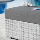 Modway - Convene Terrasse extérieure Ottoman in Charbon gris clair-Housses de coussins lavables à la machine