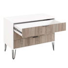 Manhattan Comfort - Dumbo table de chevet moderne à 2 tiroirs et commode à 3 tiroirs - blanc et gris rustique - ensemble de 2-Assemblage « Snap It » Comprend des rainures internes de haute qualité pour un assemblage simple, sans outils requis