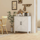 HOMCOM - Armoire de rangement de cuisine style ferme 31,5 po L - blanc-Étagère réglable pour s'adapter à des objets de tailles diverses 
