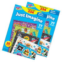 TREND Enterprises - imaginez simplement un pack varié d'autocollants scintillants, 234 par pack, 2 packs-Les autocollants Sparkle ajoutent du piquant aux insignes nominatifs, aux rapports, aux invitations, aux albums, aux devoirs, etc