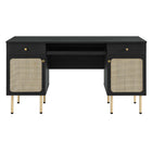 Modway - Chaucer Bureau - Noir-Stratifié à grain de bois